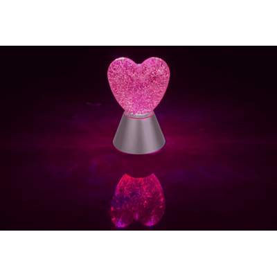 Luce glitterata "Cuore", con glitter rossi