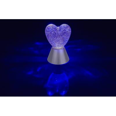 Luce glitterata "Cuore", con glitter rossi