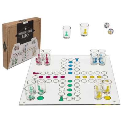 Ludo Drinking Game with 16 glasses & 2 dices,