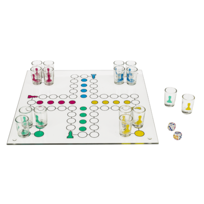 Ludo Drinking Game with 16 glasses & 2 dices,