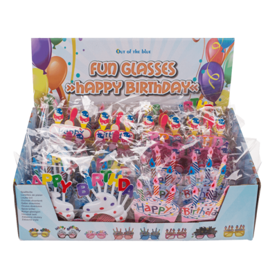 Lunettes de fete en plastique, Happy Birthday,