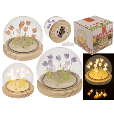 Luz decorativa LED, Tulipán, 10 x 10 cm,
