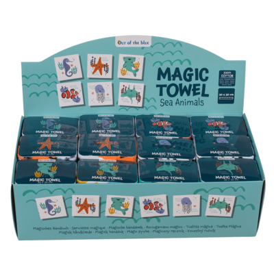 Magic cotton towel, sea animals,