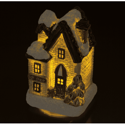 Maison de Noel lumineuse, 6,5 x 8 cm,