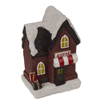 Maison de Noel lumineuse, 6,5 x 8 cm,