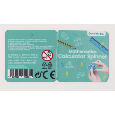 Mathmatics Calculator Spinner, 5,5 cm,