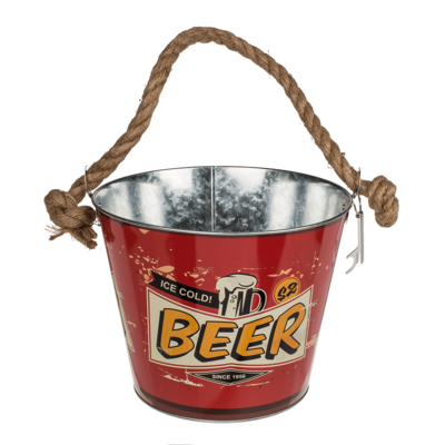 Metal Beer Bucket with Bottle Opener, Beer