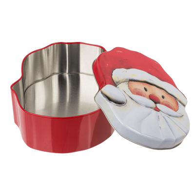 Metal biscuit tin, Santa Claus, 15 x 18 x 6,5 cm
