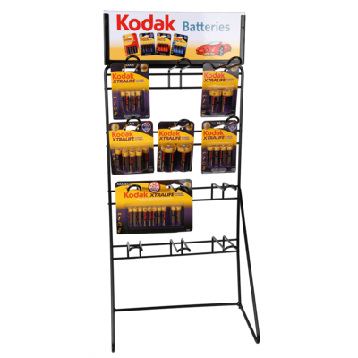 Metal Display Stand for batteries with 12 hooks,