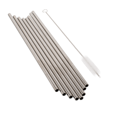 Metal drinking straw with cleaning brush,