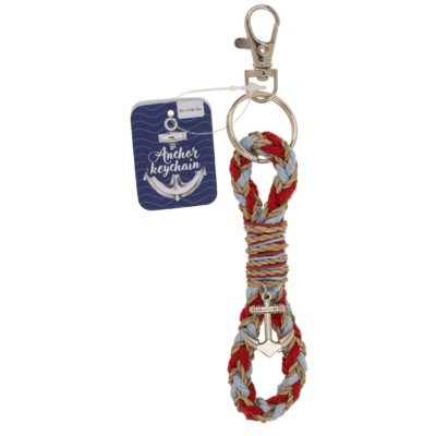 Metal key chain, anchor, 11 cm,