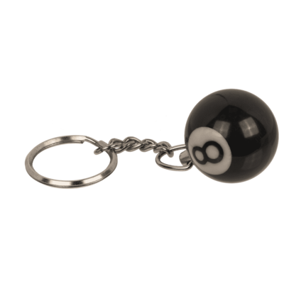 Metal key chain, Pool Ball Black 8,