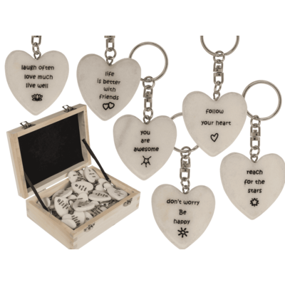 Metal key ring, Positive Hearts,