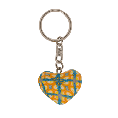 Metal keychain, Clay Heart,