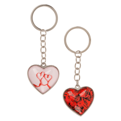 Metal keychain, Hearts,