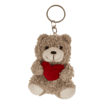 Metal keychain, Plush Bear with Heart,