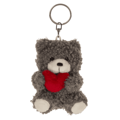 Metal keychain, Plush Bear with Heart,