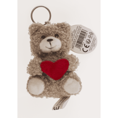 Metal keychain, Plush Bear with Heart,