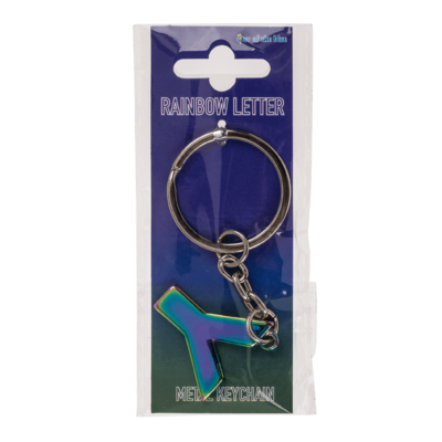 Metal Keychain, Rainbow Letter,
