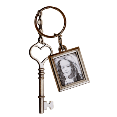 Metal keychain, with Photo Holder,