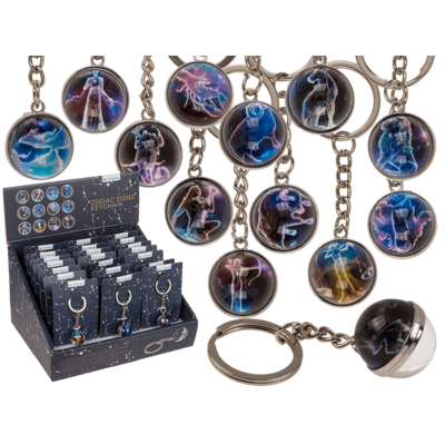 Metal keychain, Zodiac Signs,