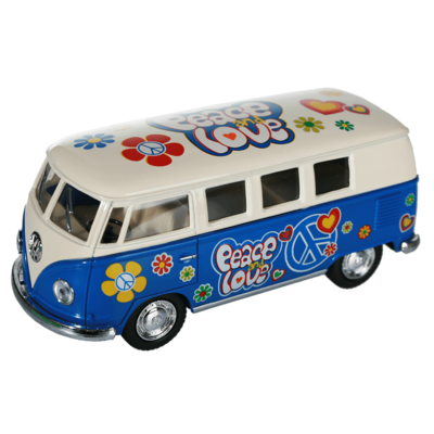 Metal model car with pull back, VW T1 Bus 1962 -,