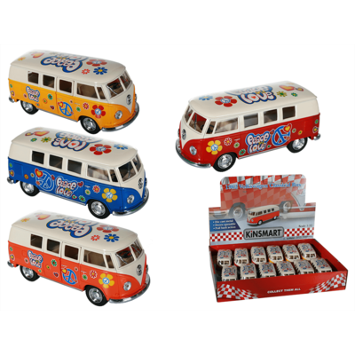 Metal model car with pull back, VW T1 Bus 1962 -,