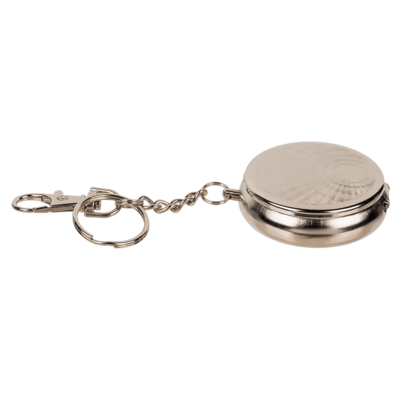 Metal pocket ashtray with key ring & carabiner