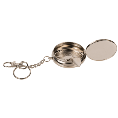 Metal pocket ashtray with key ring & carabiner