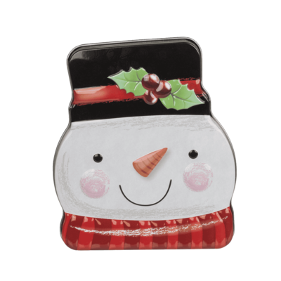 Metal tin, snowman & santa assorted,