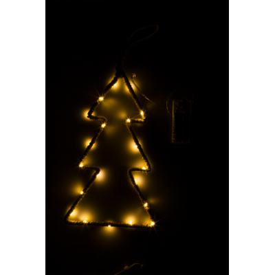 Metal tree with jute decoration & LED,