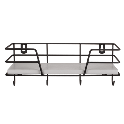 Metal/Wooden all shelf with 4 hooks,