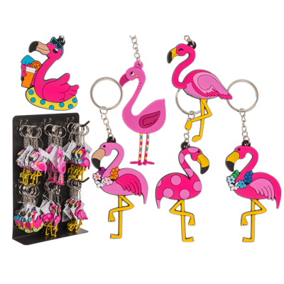 Metall-Schlüsselanhänger, Flamingo, ca. 7 cm,