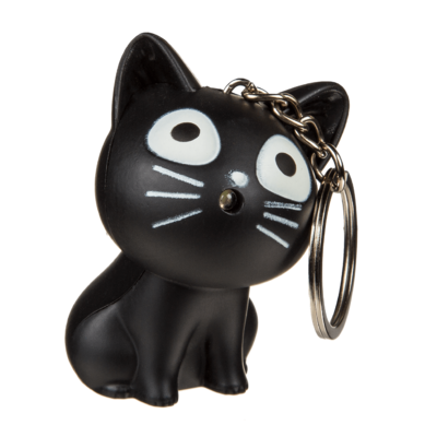Metall-Schlüsselanhänger, Katze, mit Tierstimme &