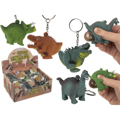 Metall-Schlüsselanhänger, Squeeze-Dinosaurier,