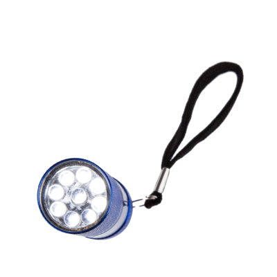 Metall-Taschenlampe mit 9 LED, ca. 8,5 cm,
