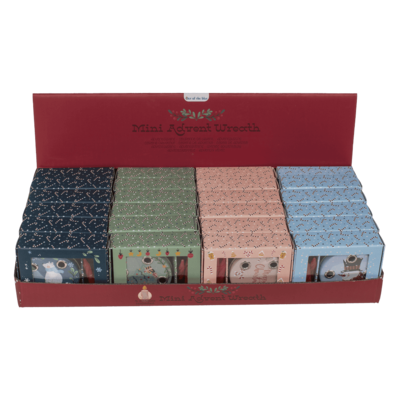 Mini corona de Adviento, 4 mini velas con base