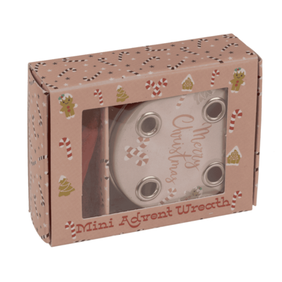 Mini corona de Adviento, 4 mini velas con base
