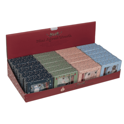 Mini corona de Adviento, 4 mini velas con base