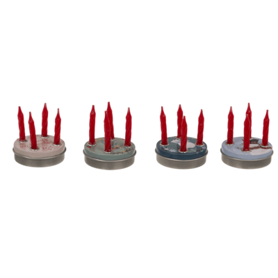 Mini corona de Adviento, 4 mini velas con base