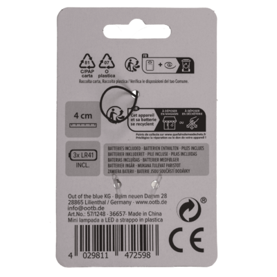 Mini LED Ziehleuchte, ca. 5 cm, 3-farbig sortiert,