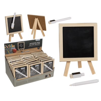 Mini magnetic black board, with pen and stand,