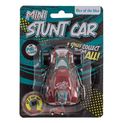 Mini stunt car with pull back, approx. 8 cm,