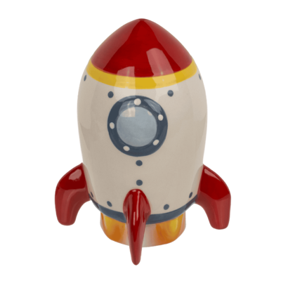 Money box, Rocket, 12.5 x 7 cm, ceramic,