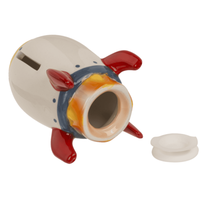 Money box, Rocket, 12.5 x 7 cm, ceramic,