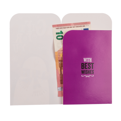 Money gift couvert with envelope, 16x9cm, set of 2