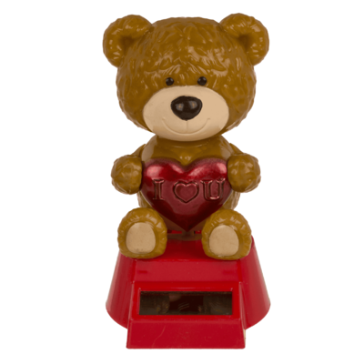 Movable figure, Love you bear, with solar cell,