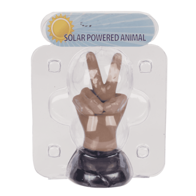 Movable figure, Peace Sign, with solar cell,