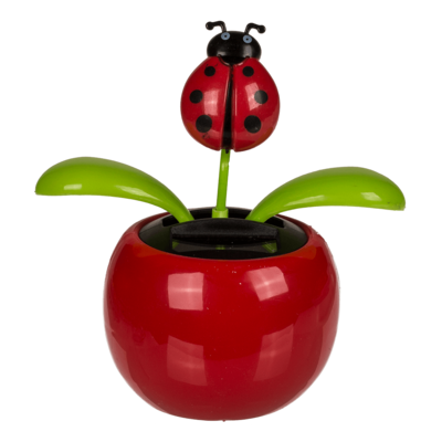 Movable flowers & insects in plastic pot with,