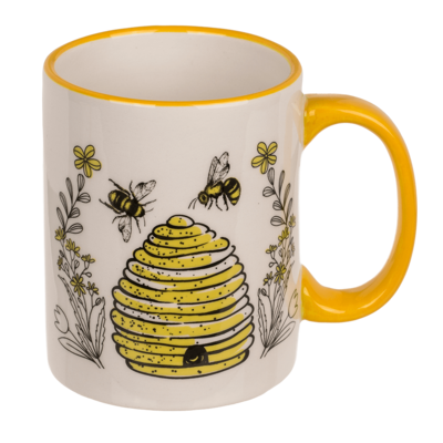 Mug, Bee, dolomite, 2 ass., 11 x 10 cm,